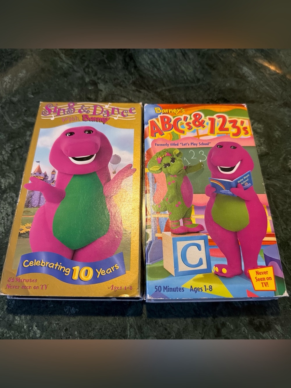Two Vintage Barney VHS VCR Tapes